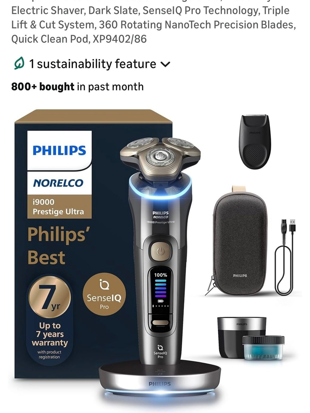i9000 Prestige Ultra Electric Shaver - Dark Slate